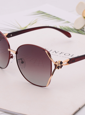 太阳镜偏光复古女圆形