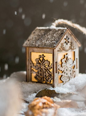 小木屋小夜灯发光摆件创意挂饰