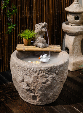 户外庭院装饰造景石槽盆缸摆件