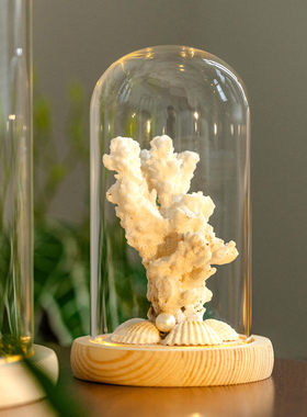 透明玻璃罩DIY带灯发光防尘展示