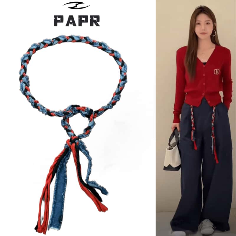Papr原创波西米手工布绳编织腰带女装饰连衣裙配饰牛仔裤带腰绳子 - 图0