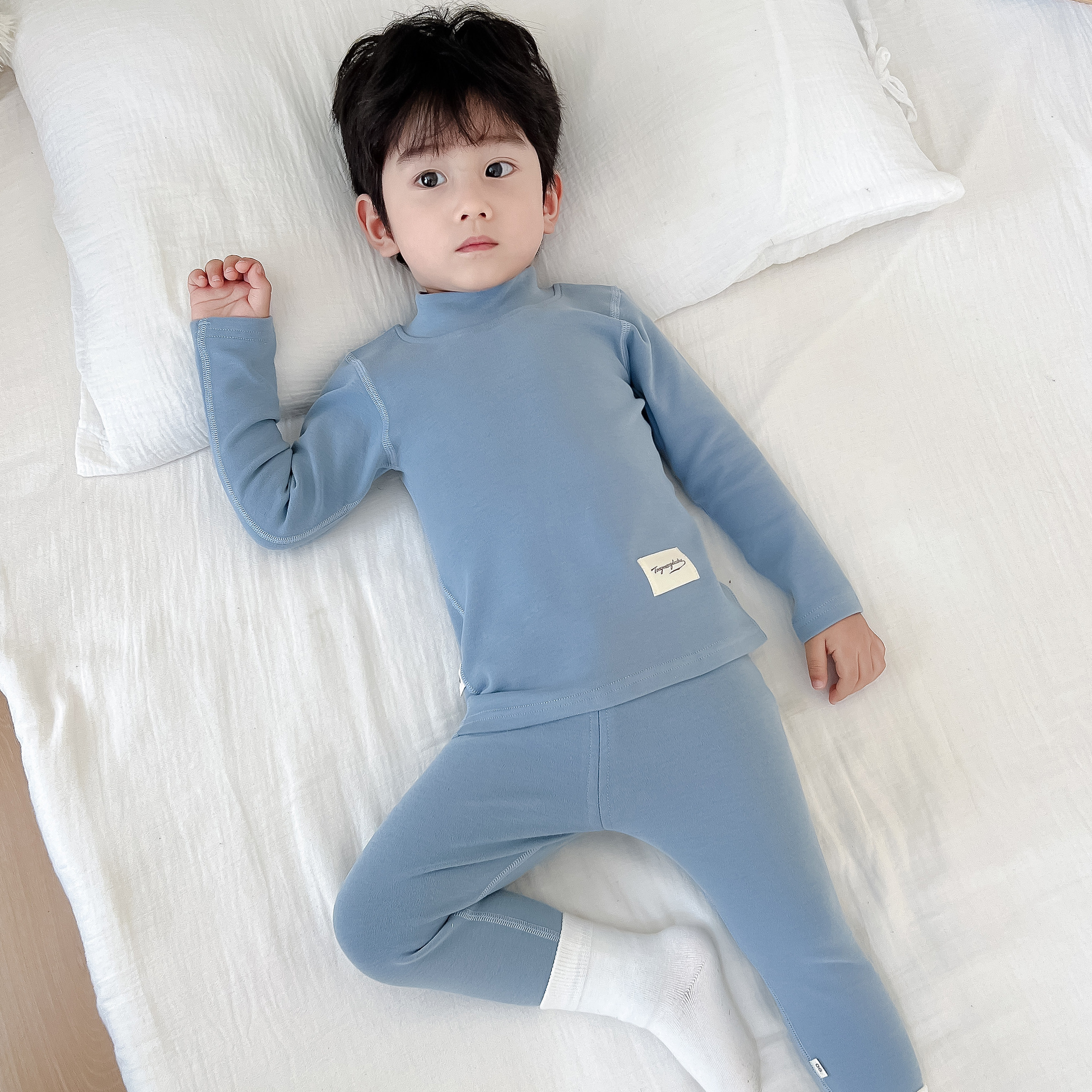 儿童半高领秋衣秋裤冬男童保暖内衣打底套装磨毛纯棉宝宝加厚睡衣,淘宝优惠券,粉丝福利购,淘宝优惠卷