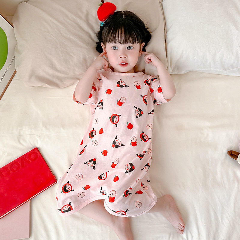 女童睡裙夏季防踢空调睡衣薄宝宝呼吸纯棉连体睡袍小孩家居服卡通,淘宝优惠券,粉丝福利购,淘宝优惠卷