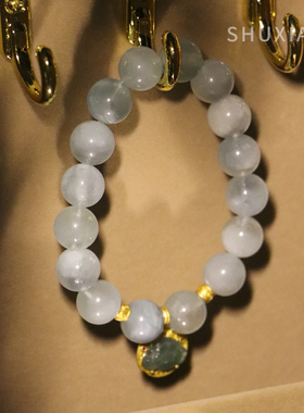 舒晓集原创设计海蓝宝玉如意手链天然石小众手串