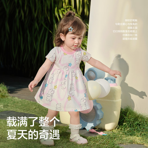巴拉巴拉宝宝连衣裙婴儿公主裙2026夏季新款甜美圆领可爱洋气裙子 - 图2