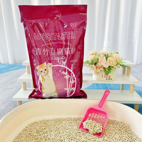 爱宠爱猫lovecat猫砂豆腐砂除臭结团绿茶原味无尘天然植物猫砂沙 - 图1