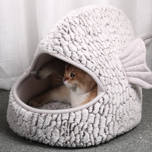丑萌猫窝网红猫舍四季通用猫屋封闭式小猫冬季保暖睡袋窝猫咪用品 - 图0