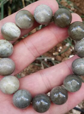 带水草A货新疆和田玉原石手链串