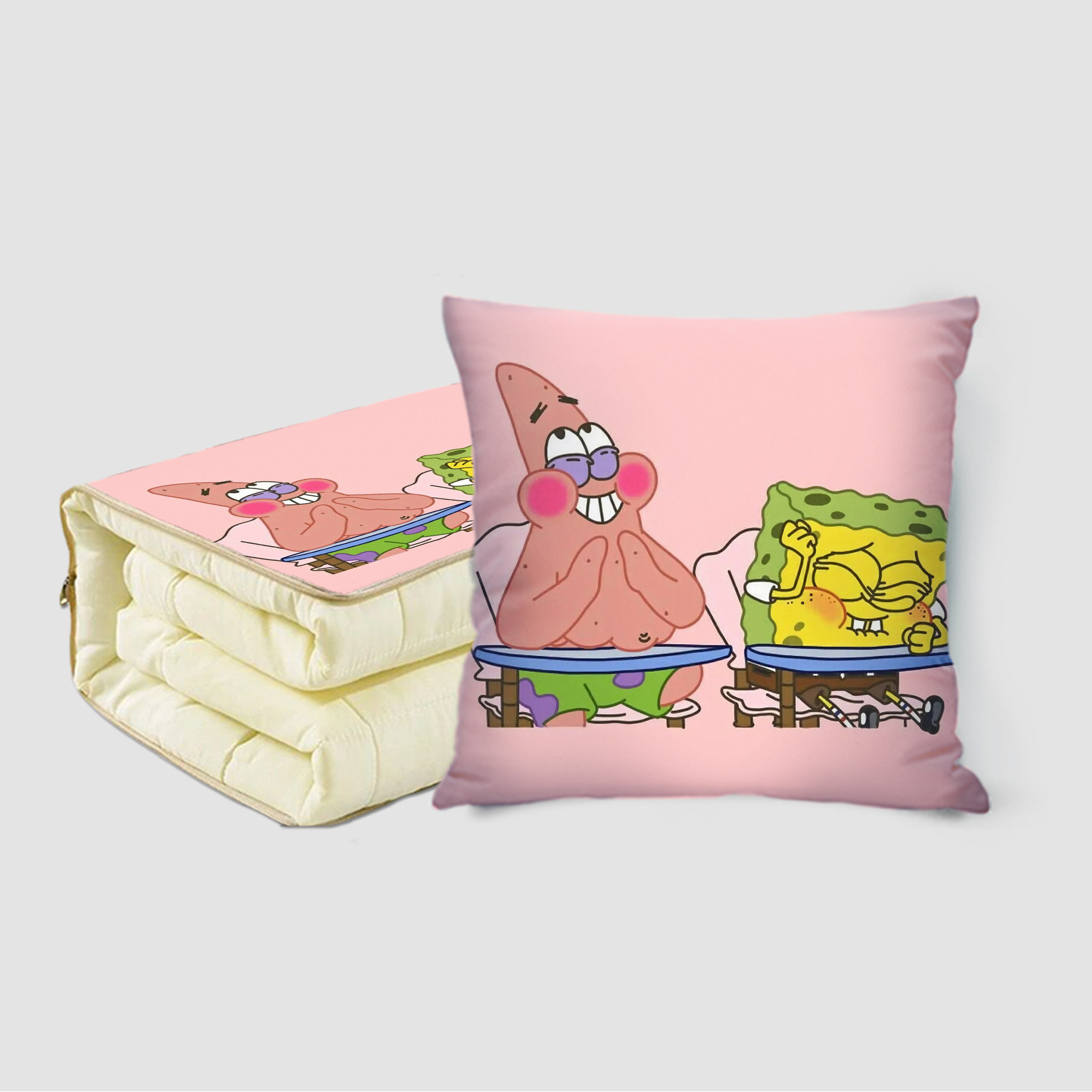 海绵宝宝2抱枕被两用多功能空调被办公室抱枕毛毯二合一宿舍被子,淘宝优惠券,粉丝福利购,淘宝优惠卷