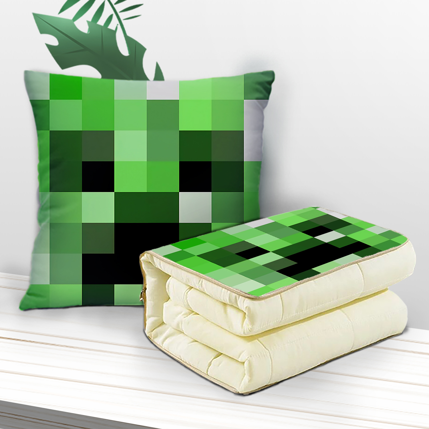 我的世界头像抱枕超软两用多功能空调被办公抱枕被子二合一被子 - 图0