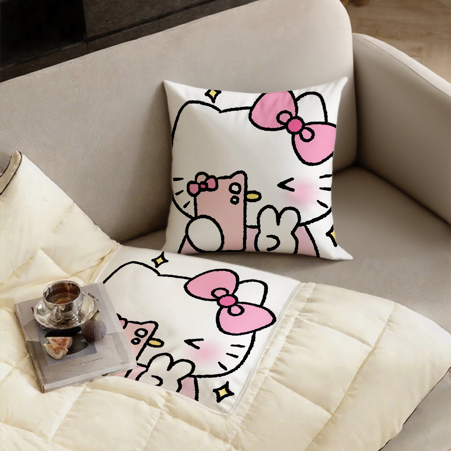 hellokity抱枕超软两用多功能空调被办公抱枕被二合一枕头被,淘宝优惠券,粉丝福利购,淘宝优惠卷