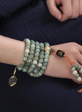 原生原创飘花菩提绿阴皮手串108颗手链【长安未央】果珠手持文玩