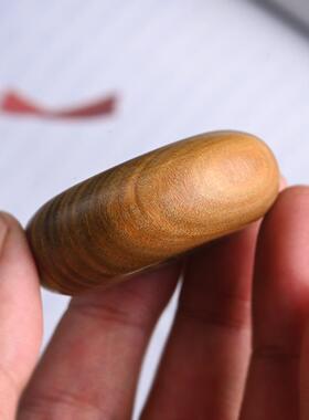 绿檀木手把件整木雕刻平安扣怀古把玩盘玩工艺品摆件流苏配饰男士