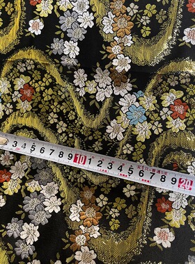 西阵织金汉服森系碎花布料