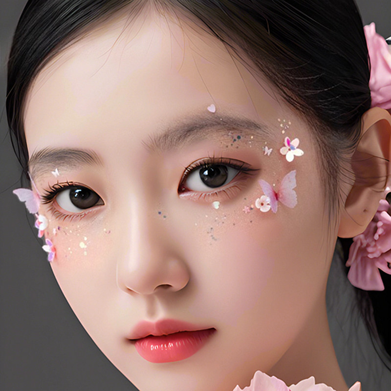 六一儿童化妆贴脸舞台妆脸上贴饰品彩妆专用蝴蝶脸贴亮钻眼影亮片,淘宝优惠券,粉丝福利购,淘宝优惠卷