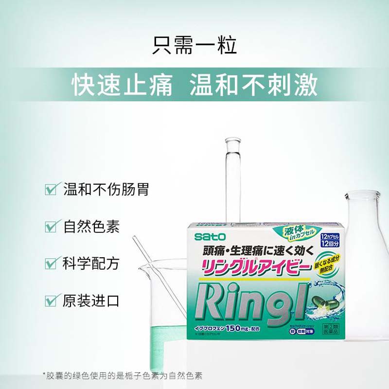 sato佐藤布洛芬止痛药胶囊解热镇痛头痛腰痛退烧12粒/18粒/36粒-图0