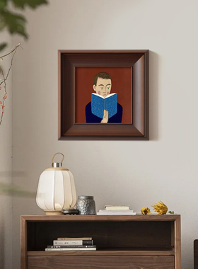 看书的人书房装饰画卧室隔断墙画