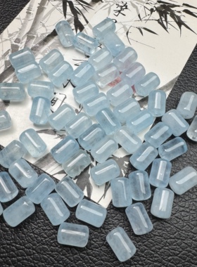 新品浅蓝桶珠海蓝宝色8x12mm散珠批发DIY玉配饰配件海蓝之谜桶珠