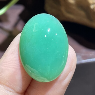 天然冰阳绿澳洲绿玉髓蛋面裸石吊坠925银镶送女友送闺蜜时尚大气