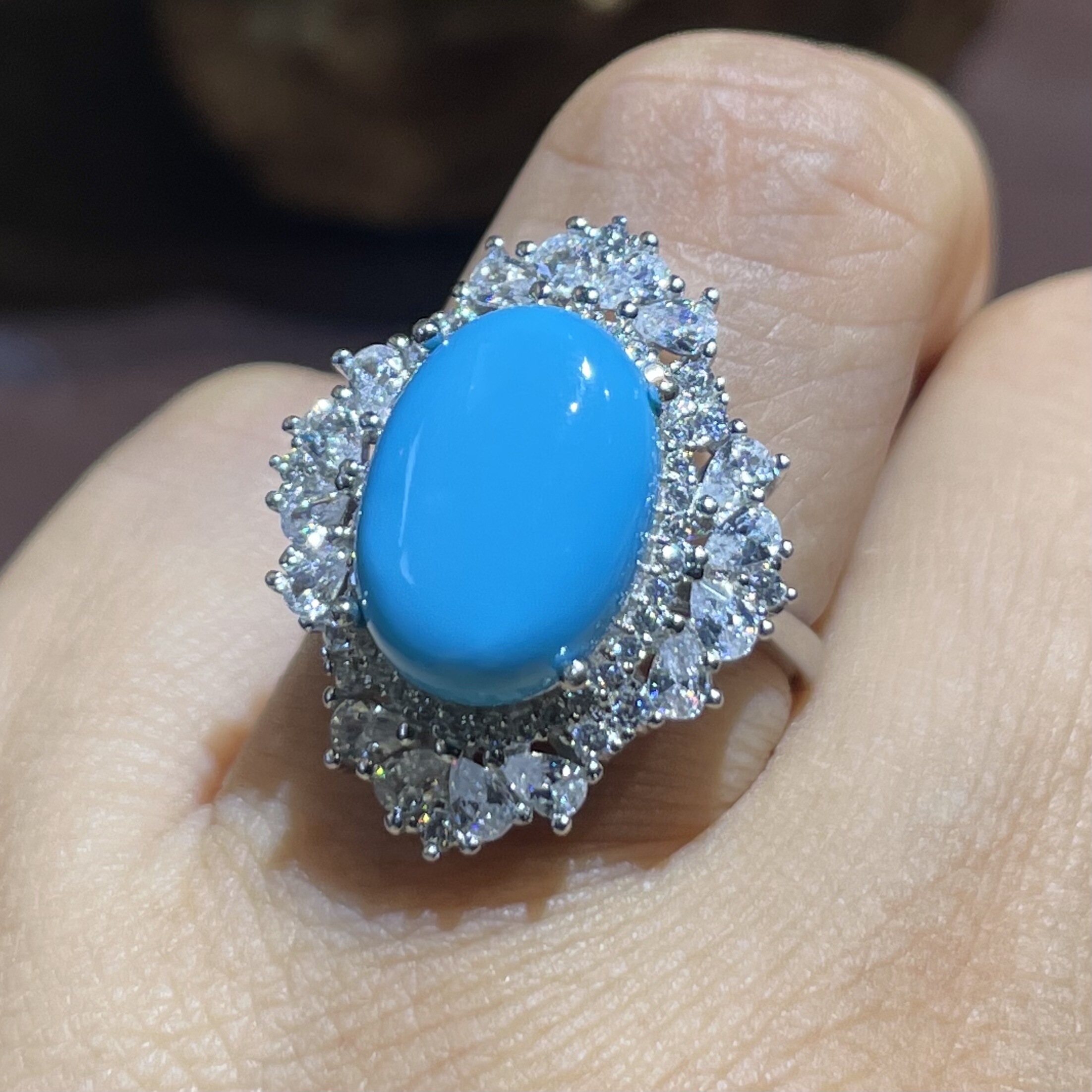 天然美国睡美人蓝松戒指925银镶嵌送女友送闺蜜礼物 - 图2