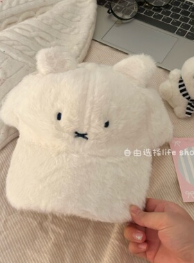 白色简约高颜值棒球帽兔耳朵
