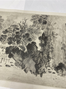 明文徵明山水云山归棹图仿古国画手卷临摹范本高清微喷复制装饰画