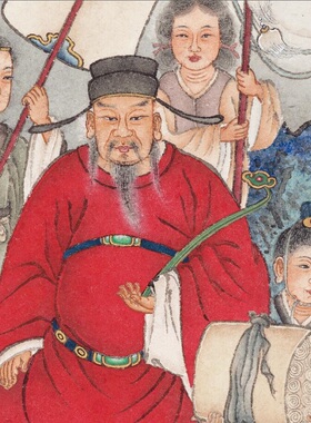 夏荆山五路财神佛像唐卡菩萨国画高清艺术微喷复古代客厅装饰挂画