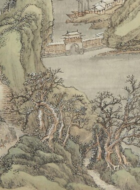王翚耕烟山水册高清微喷复制清四王山水小品临摹画稿客厅装饰挂画