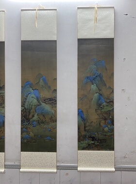 千里江山图名画客厅装饰挂画周边文创高清微喷绘复制品摆件立轴画