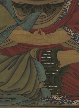 元人佛画大日如来高清微喷复制品佛像复古工笔人物客厅装饰挂轴画