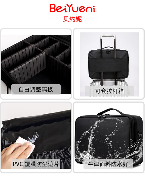 Women's large-capacity portable cosmetic bag with ins style makeup bag