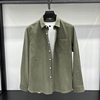 Long-sleeved corduroy all-match inch shirt 2025 business shirt men's autumn and winter new casual men's shirt trend