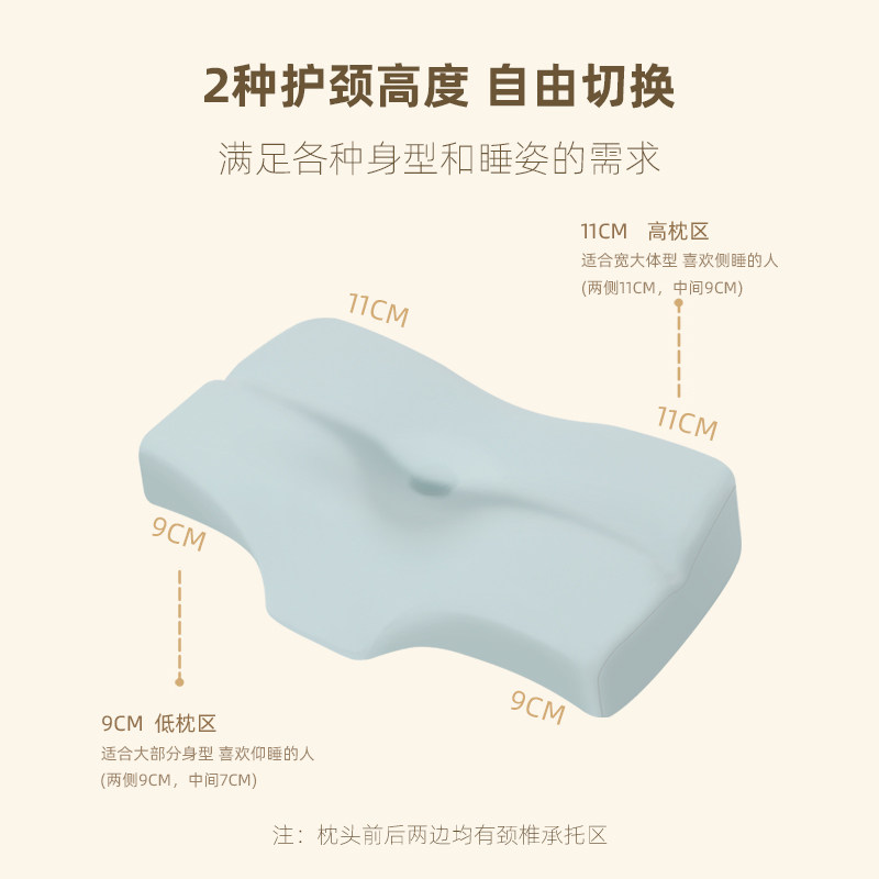 幕泱SOFT枕护颈椎记忆棉枕芯助睡眠猫肚皮分区侧睡学生宿舍枕头