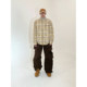 TRENDYWU smudged lapel plaid cotton coat TRENDYWU smudged lapel plaid cotton coat