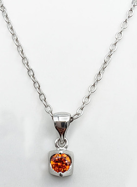 锆石铜镀银色十字链女小巧玲珑