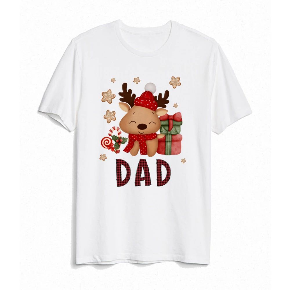 Deer Christmas Print Family Matching Xmas Clothes Mother Dau - 图1