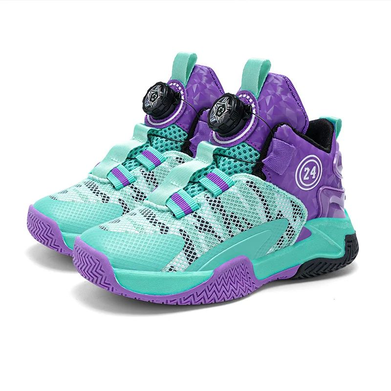 Hot brand boys basketball shoes children's sports shoes thic-图3