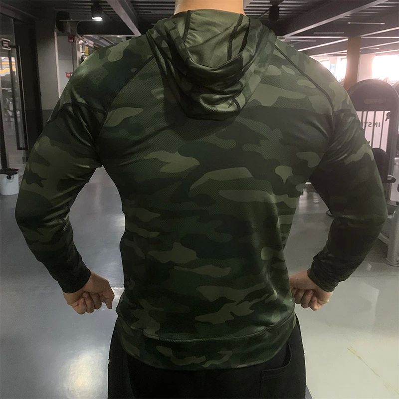 Men Outdoor Sports Jackets Hoodies Quick Dry Fit Long Sleeve - 图2