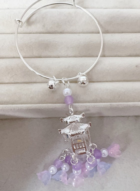 新中式古风灯笼发光手镯宫廷仙气铃铛镯子日常百搭汉服马面裙手饰