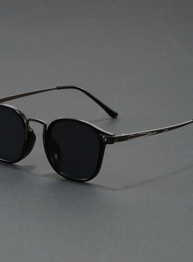 复古圆形个性遮阳眼镜男墨镜女黑色框太阳镜圆框复古防紫外线眼镜
