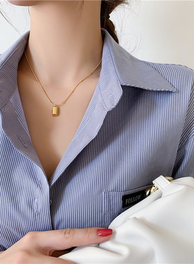 加长欧美毛衣链ins大码小金砖