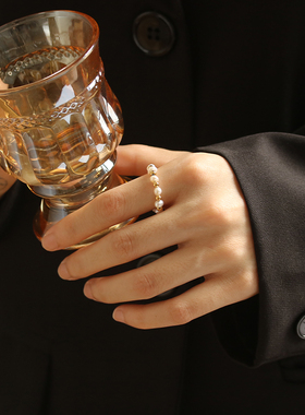 大码天然珍珠冷淡风戒指