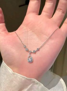 足银999人鱼之泪项链轻奢礼物