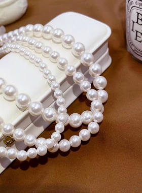 复古珍珠项链法式网红爆款颈链女高级设计感轻奢锁骨链2025年新款