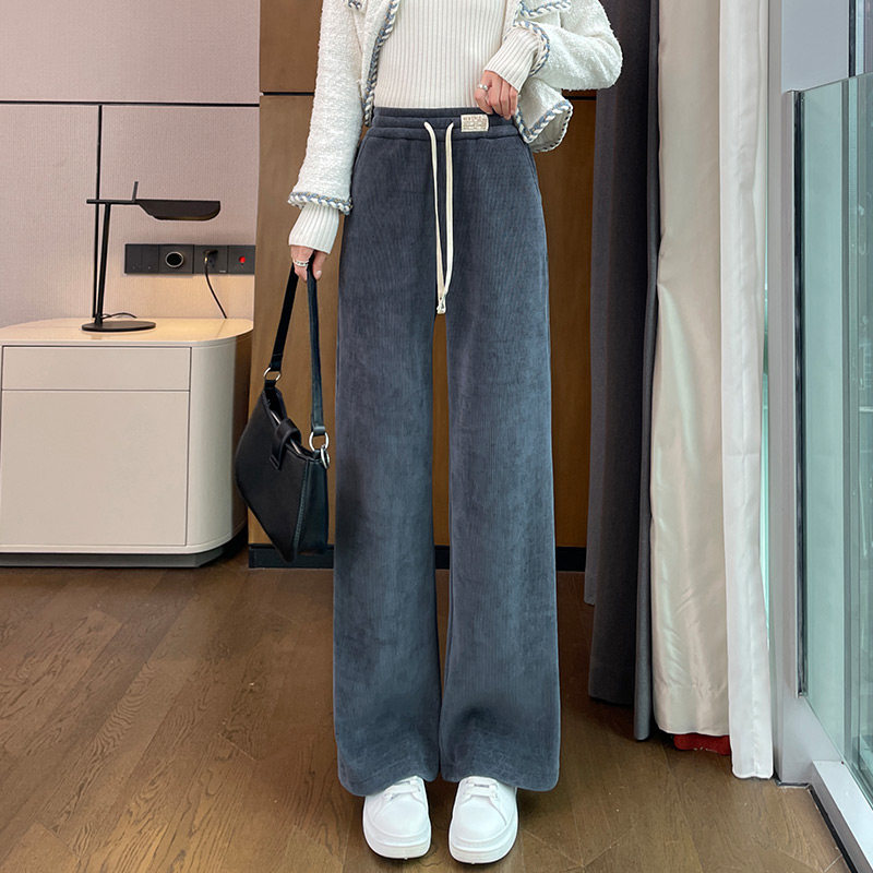 清仓捡漏～雪尼尔灯芯绒阔腿裤女春秋窄版直筒女裤冬季加绒裤子潮,淘宝优惠券,粉丝福利购,淘宝优惠卷