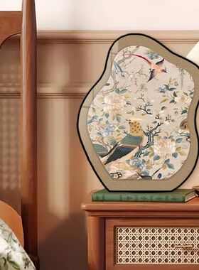 中古风飞燕桌面摆画装饰画客厅电视柜小摆件复古花鸟餐桌艺术摆台