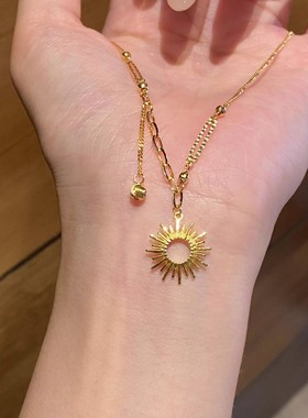 太阳有球必应流苏项链女