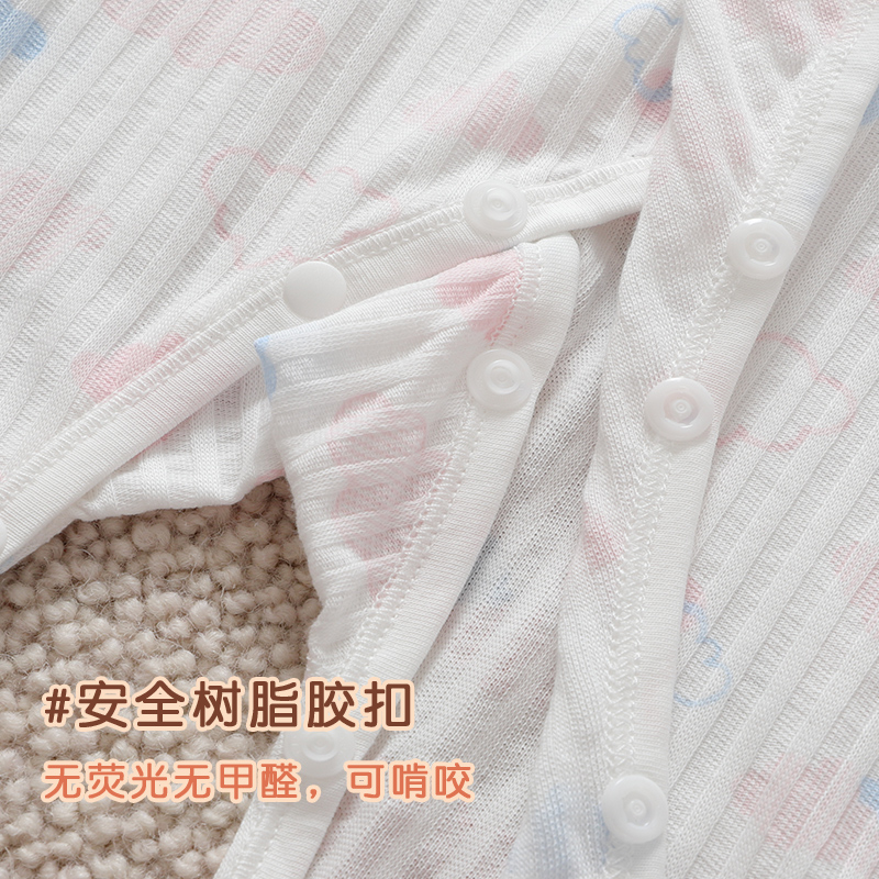 婴儿新生衣服薄款连体衣夏季纯棉哈衣女宝宝0-3-6个月长袖空调服 - 图2