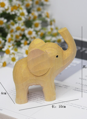 椴木手工木雕摆件可爱治愈