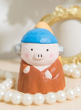 椴木木雕世界名画艺术文创摆件